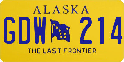 AK license plate GDW214