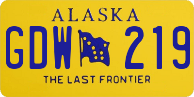 AK license plate GDW219