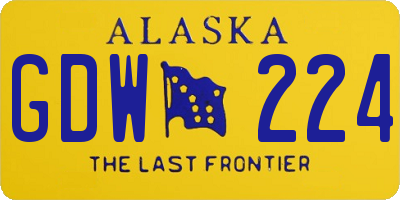 AK license plate GDW224