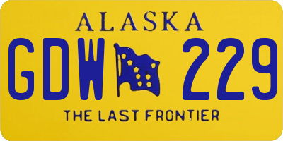 AK license plate GDW229