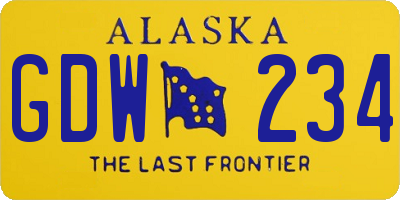 AK license plate GDW234