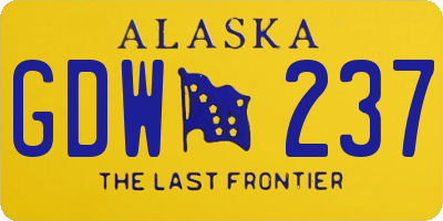 AK license plate GDW237
