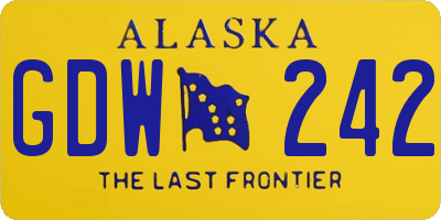 AK license plate GDW242