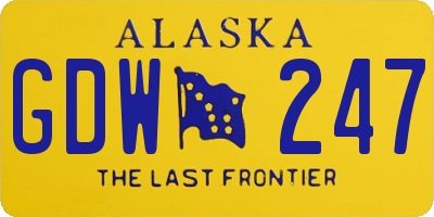 AK license plate GDW247