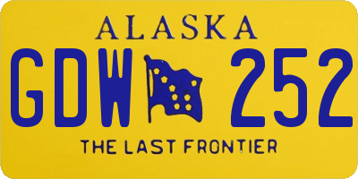 AK license plate GDW252