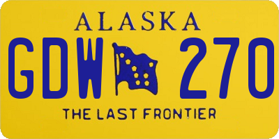 AK license plate GDW270