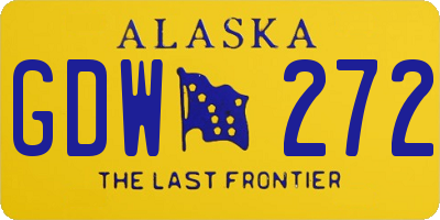 AK license plate GDW272
