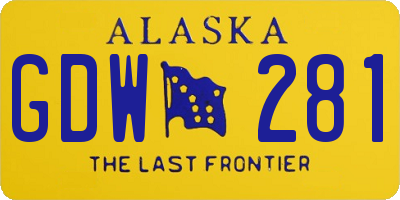 AK license plate GDW281