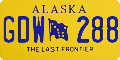 AK license plate GDW288