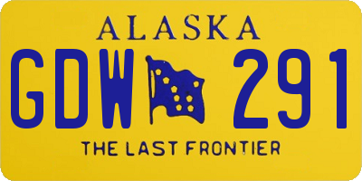 AK license plate GDW291