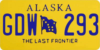 AK license plate GDW293