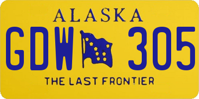 AK license plate GDW305