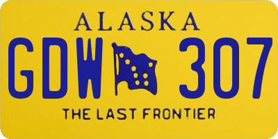 AK license plate GDW307