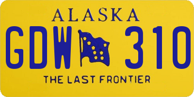 AK license plate GDW310