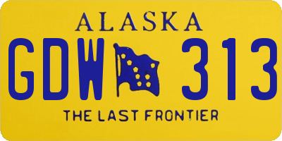 AK license plate GDW313