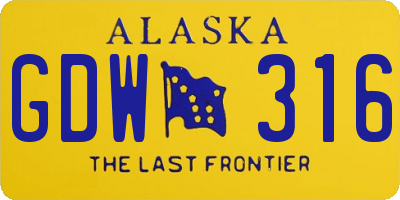 AK license plate GDW316