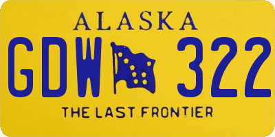 AK license plate GDW322