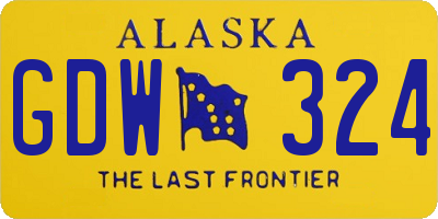 AK license plate GDW324