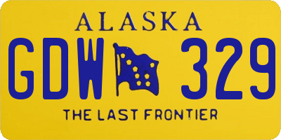 AK license plate GDW329