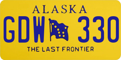 AK license plate GDW330