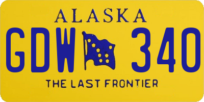 AK license plate GDW340