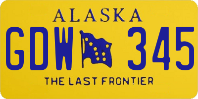 AK license plate GDW345