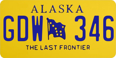 AK license plate GDW346
