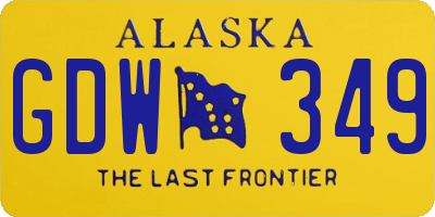 AK license plate GDW349