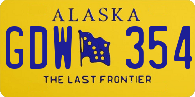 AK license plate GDW354