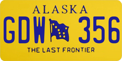 AK license plate GDW356