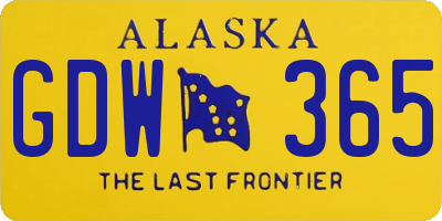 AK license plate GDW365