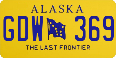 AK license plate GDW369