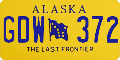 AK license plate GDW372