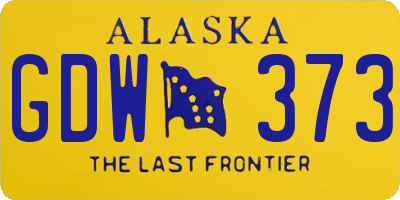 AK license plate GDW373