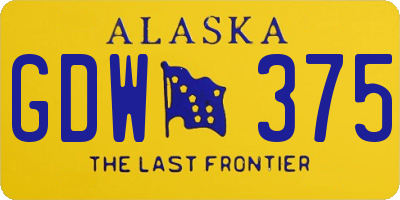 AK license plate GDW375