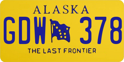 AK license plate GDW378