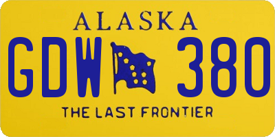 AK license plate GDW380