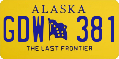 AK license plate GDW381