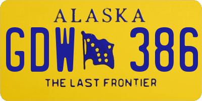 AK license plate GDW386