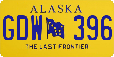 AK license plate GDW396