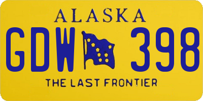 AK license plate GDW398