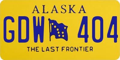 AK license plate GDW404