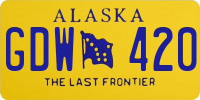 AK license plate GDW420