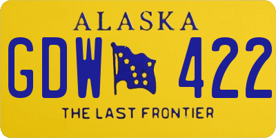 AK license plate GDW422