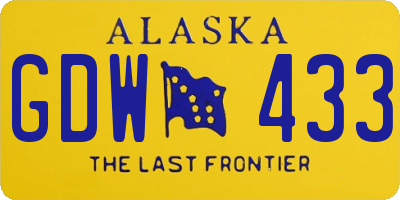 AK license plate GDW433