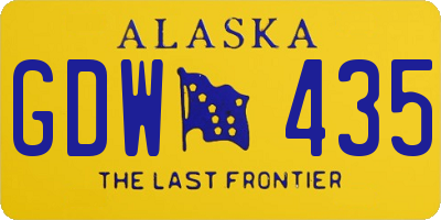 AK license plate GDW435