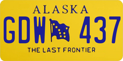 AK license plate GDW437