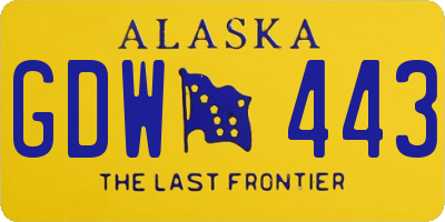 AK license plate GDW443