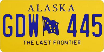 AK license plate GDW445