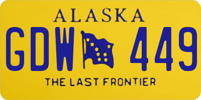 AK license plate GDW449